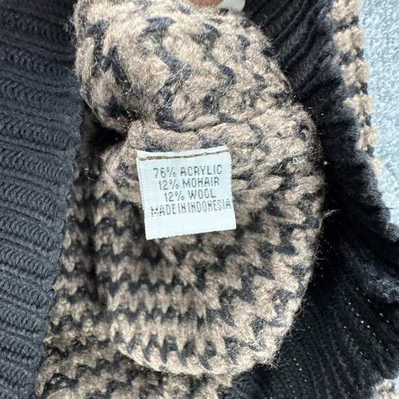 Leonard St Sweater Womens Medium Pullover Brown Black Mohair Wool Blend Knit - Picture 14 of 14